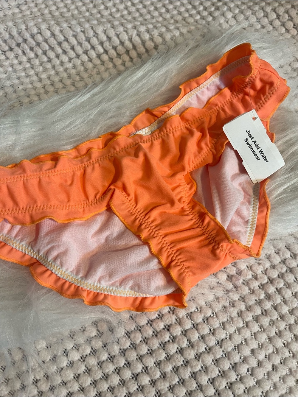 Orange Ruffle Bikini Bottom for Women